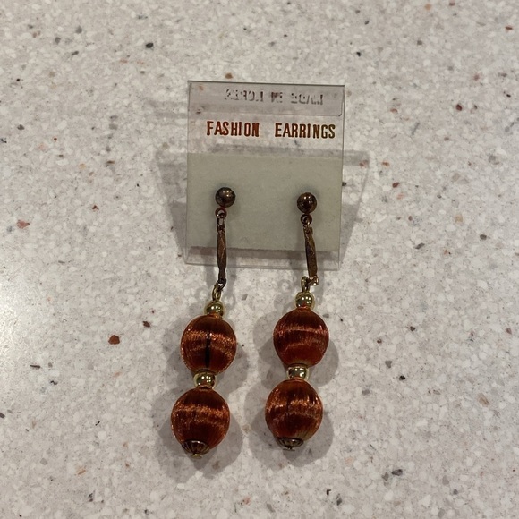 Vintage Spun Silk Bead Endless Necklace & Earrings - Picture 6 of 10